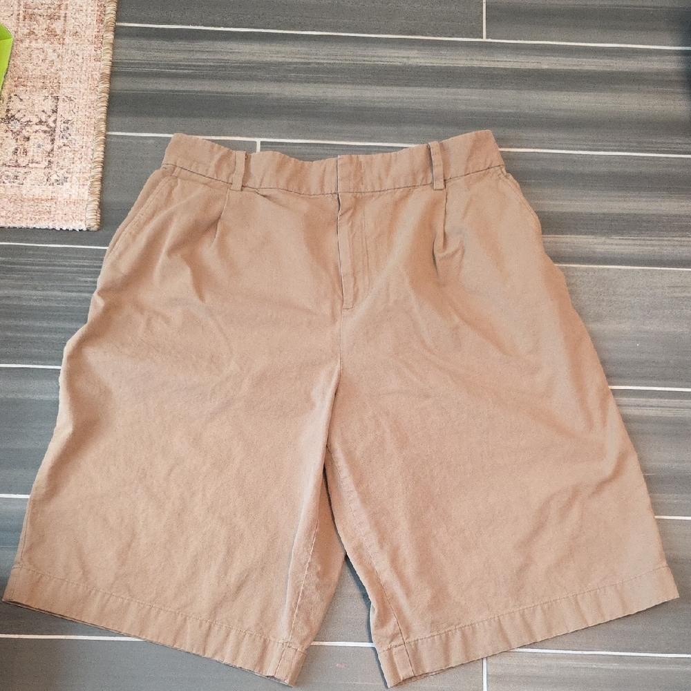Vince Light Brown Washed Cotton Bermuda Shorts Size L